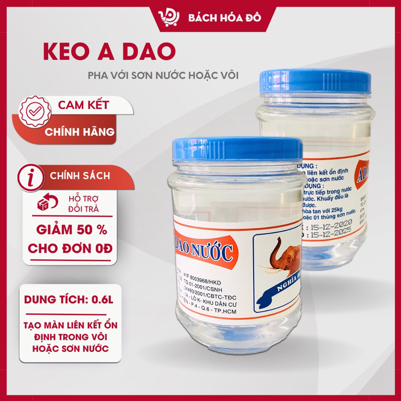 Keo A dao pha với sơn nước hoặc vôi A dao sơn nước dung tích 06L Shop Bách Hóa Đô