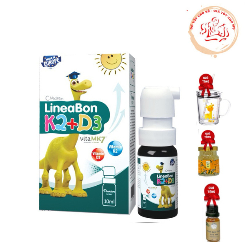 Lineabon D3K2 bổ sung caxi tăng chiều cao cho bé + quà
