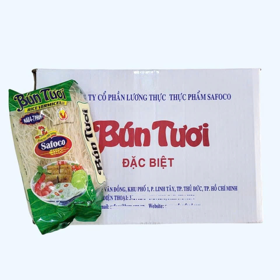 THÙNG 15 gói X 300gr -- BÚN TƯƠI SAFOCO Rice Vermicelli