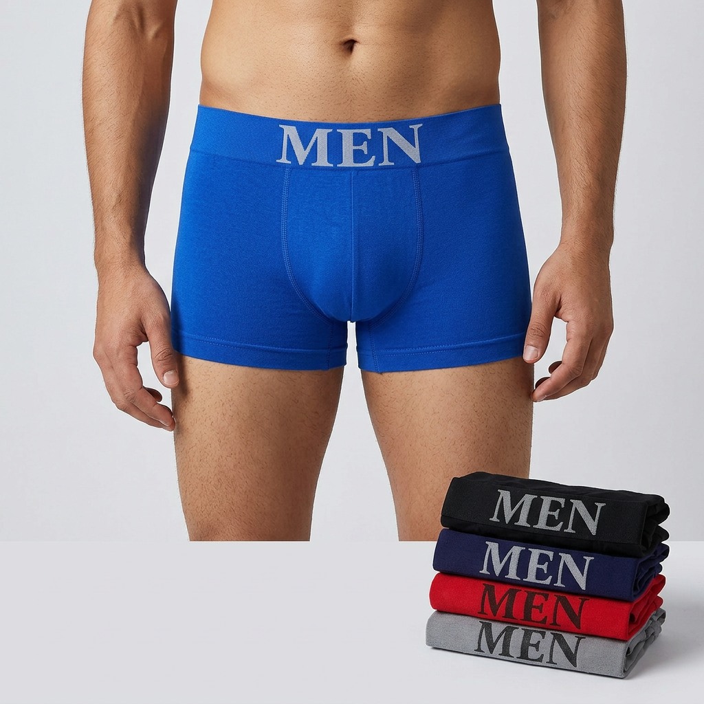 Pack Of 3 Men Logo Boxer For Men Original - Keep It Original And Comfy With Logo Boxers- Breathable And Comfortable