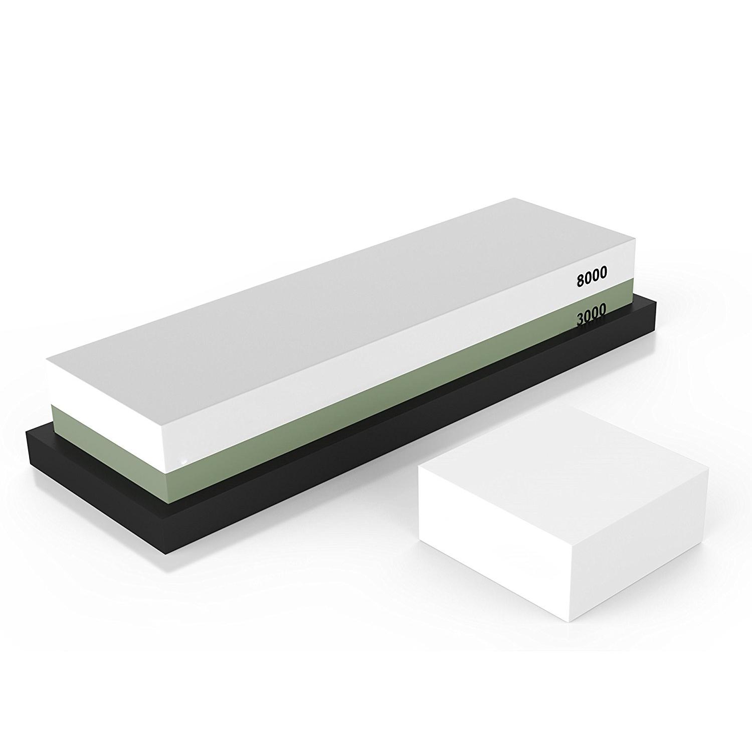 BÁO GIÁ Dao Làm Bếp Tốt Nhất | Shopee Lazada Sendo Tiki mới nhất 20 Đá Mài Cao Cấp 2 Mặt Grit 3000/8000 Whetstone Đá Mài Dao Nhà Bếp Tốt Nhất Với Đế Cao Su Chống Trượt & Đá Làm Phẳng - INTL
