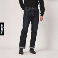 WRANGLER กางเกงยีนส์ (ริมส้ม) ผู้ชาย คอลเลคชั่น Biker Look เอวกลาง ทรงตรง รุ่น WR F425MMWZN33 - สียีนส์เข้ม