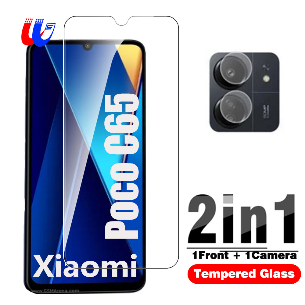 Cho Xiaomi POCO C65 kính cường lực 2to ít Poko poxo C65 POCO C65 4 gam 6.74inch 2023 Kính bảo vệ màn hình vỏ bảo vệ camera phim