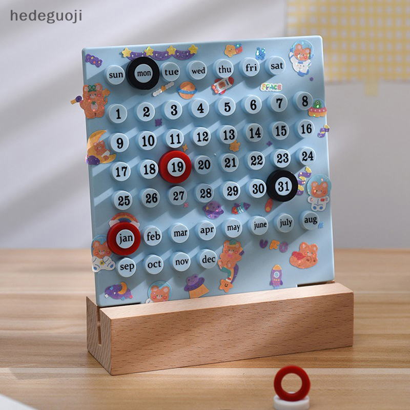 hedeguoji🍬Gift💕Cheap💕 Lịch để bàn vạn niên thời gian sáng tạo Ins lịch để bàn bằng nhựa Acrylic thủ công trang trí nhà cửa Bộ Quà Tặng ghi ngày 3 vòng Tự làm Lịch Để Bàn tự làm