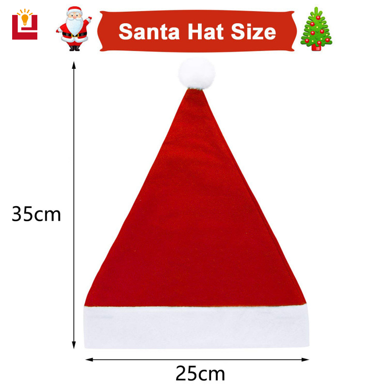 Mũ Ông Già Noel cho người lớn và trẻ em-trang trí tiệc lễ hội với Pom-Pom mịn và thiết kế cổ điển