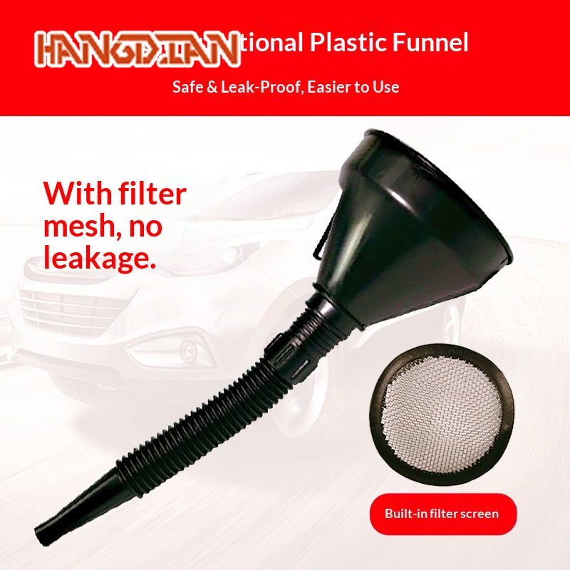 HANGDIAN Multifunctional Plastic Funnel with Filter Mesh for Oil and Gas Refueling, Anti-Leakage Design, Easy to Use ราคา 34 บาท*ส่งฟรี
