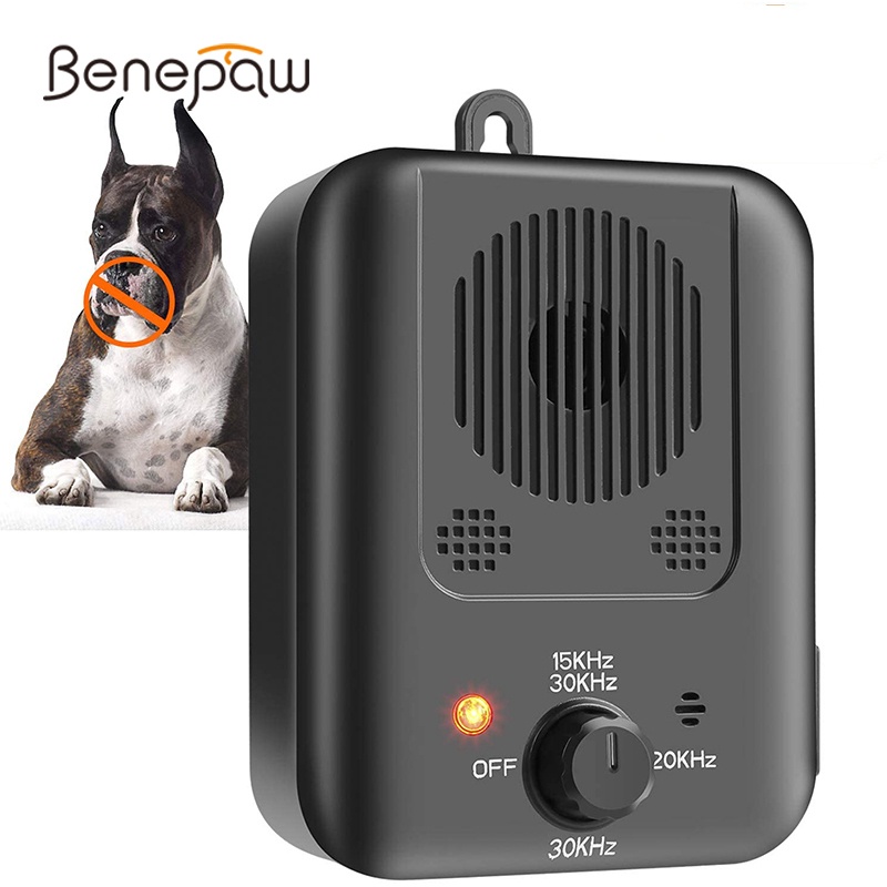Benepaw Ultrasonic Anti Barking Device Safe Adjustable Rechargeable Waterproof Dog Bark Deterrent Pet Training Up To 15m/50ft ราคา 753 บาท*ส่งฟรี