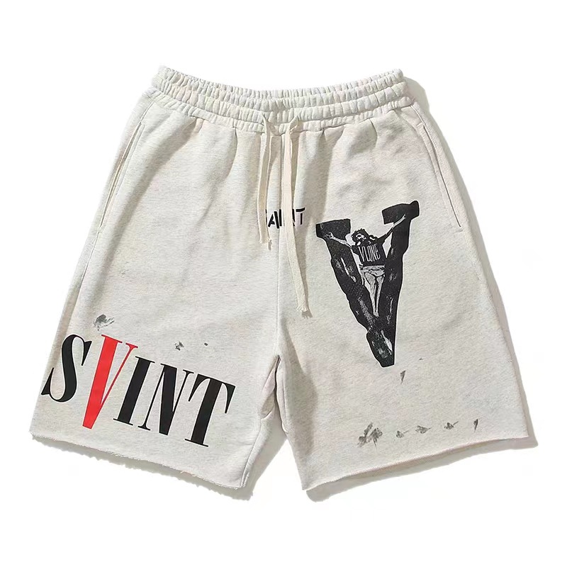 -ASAINT Mẫu Chung Rửa Tôn Giáo Cũ V Quần Short Nam Nữ Quần 5 Tấc Dáng Rộng
