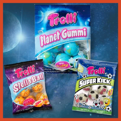 Ready stock! Trolli Earth Gummy Planet Jelly Stella Ball & Super Kick Jelly Soccer Ball Gummies Korea ASMR Mukbang