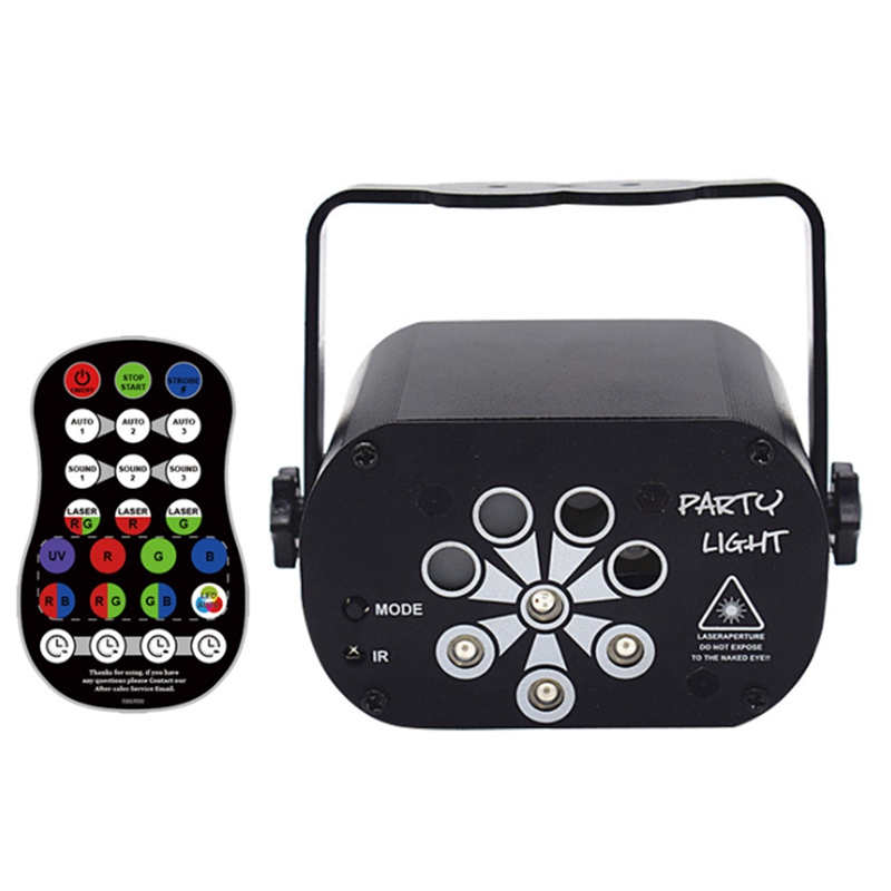 (HTQK) Party Lights,DJ Stage Lighting Mixed Effect Light Party Music Show Projector with Remote Control Sound Activated Dance