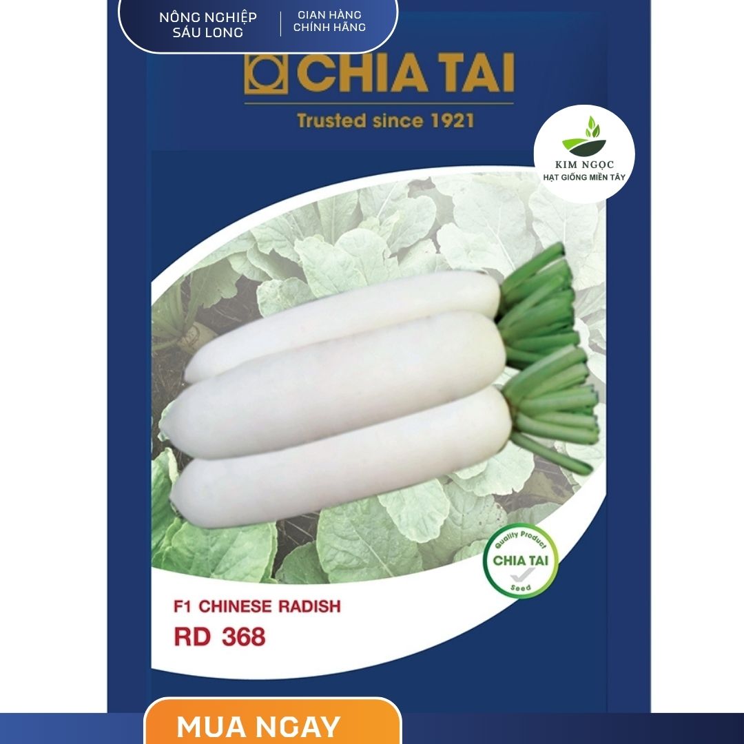 Hạt Giống Củ Cải Trắng F1 RD 368 CT CHIATAI (Gói 100g) - Sinh trưởng mạnh, củ dài, đều, chắc thịt