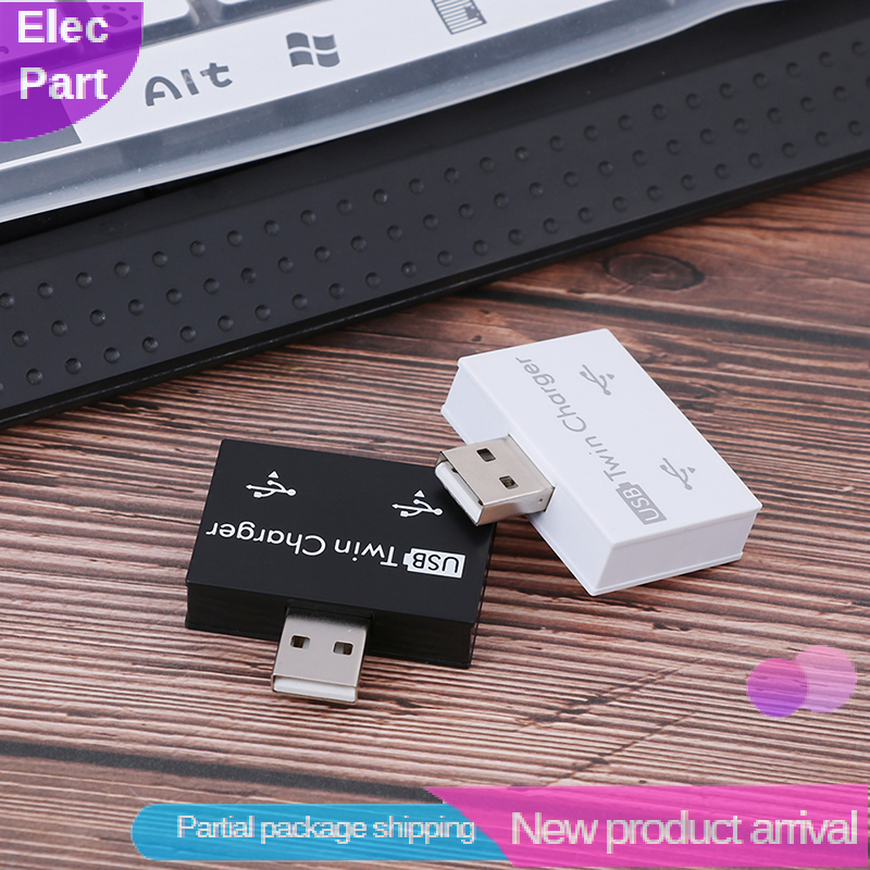 Elec Part Bộ chia đôi USB 2.0 Cổng 1 sang 2 cổng bộ chuyển đổi dây Hub