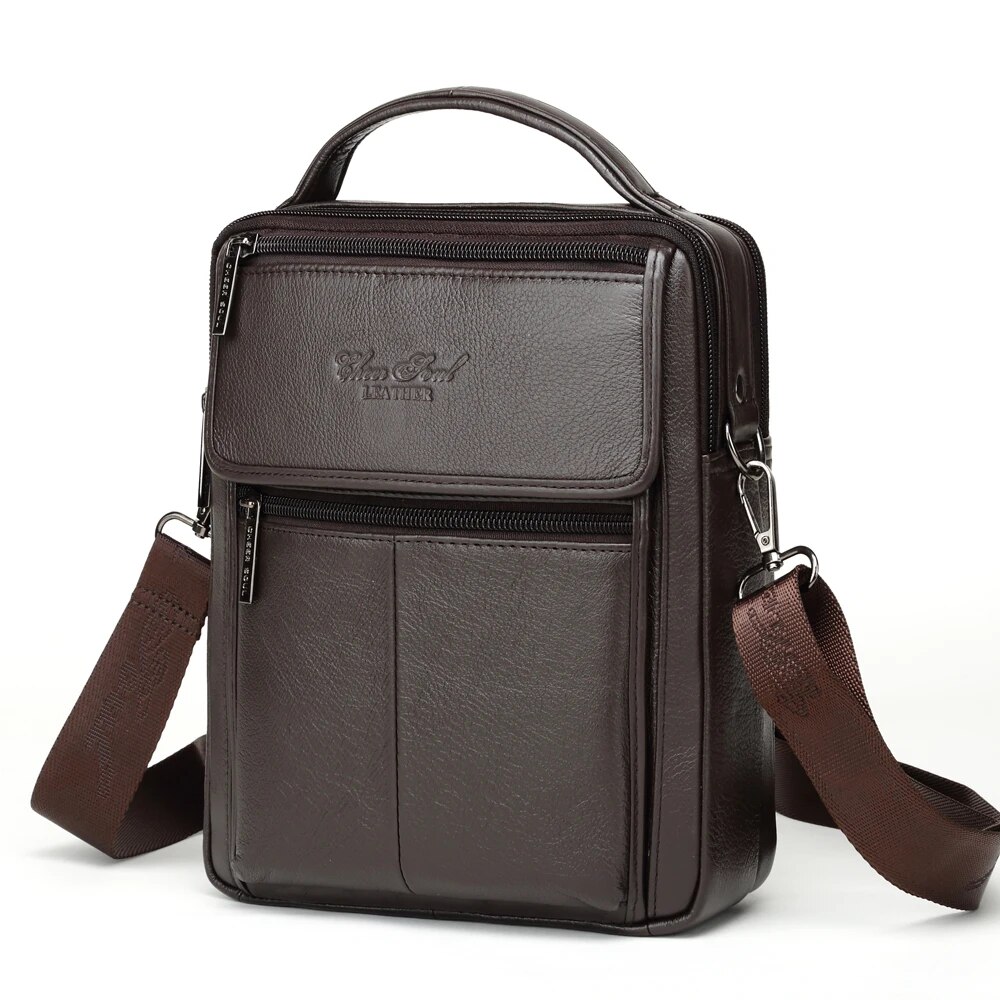 ZZOOI Genuine Leather Shoulder Bags Casual Men Messenger Bag Small ipad Tablet Male Tote Business New Crossbody Bags Mens Handbags ราคา 1,386 บาท*ส่งฟรี