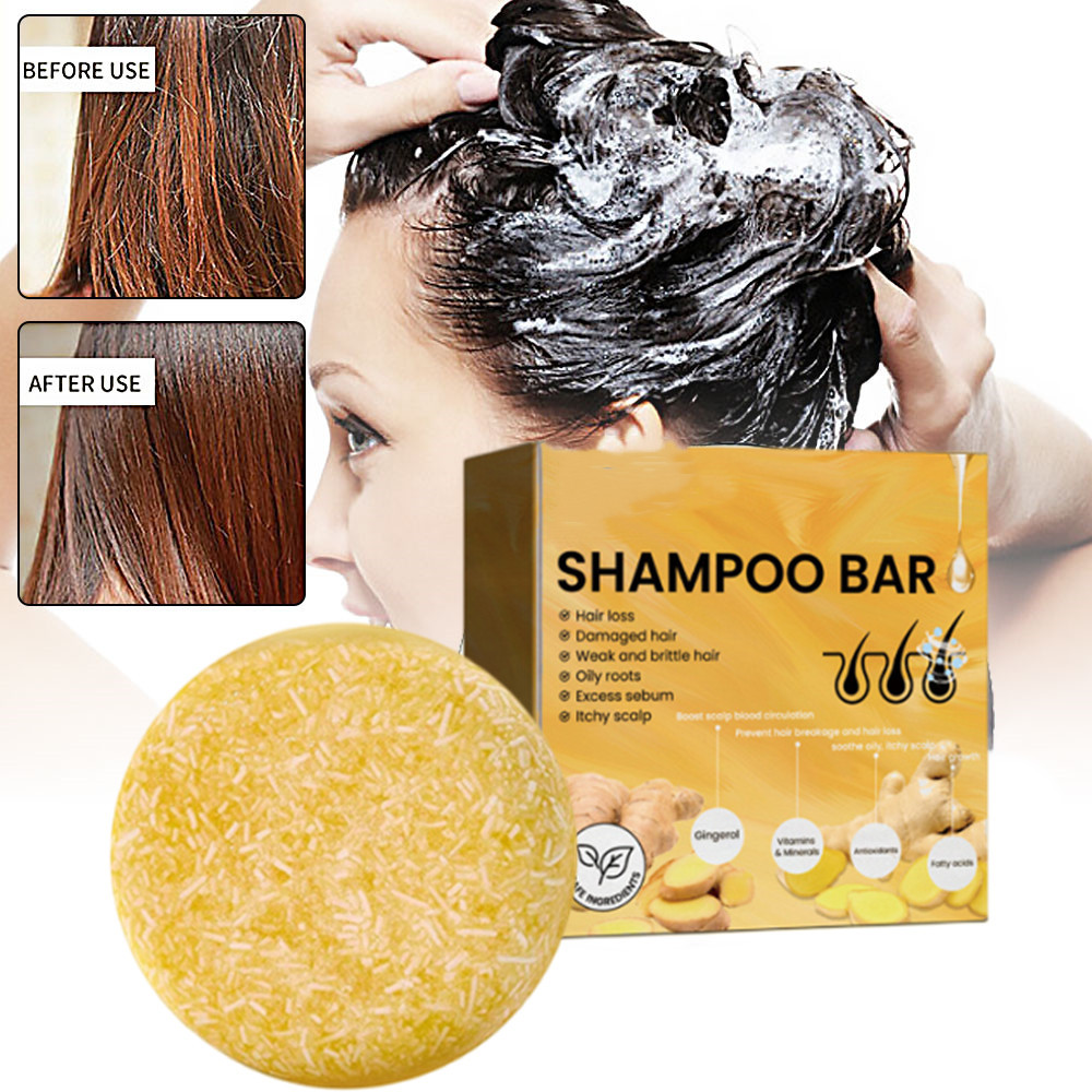 【Bestseller】 Ginger Hair Regrowth Shampoo Treated Dry Damaged Hair Shampoo Soap