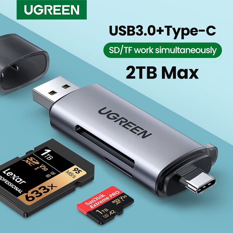 Đầu đọc thẻ nhớ Type C & USB 3.0 Ugreen 50706 80191 CM184 SD/TF