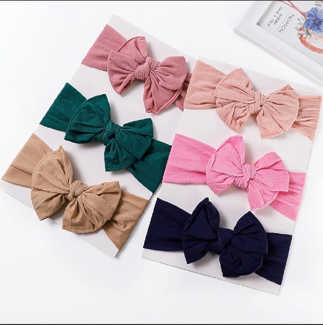 3Pcs Bow Baby Headband Solid Color Infant Girls Hair Bands Newborn Hairband Turban Toddler Headwear Kids Hair Accessories