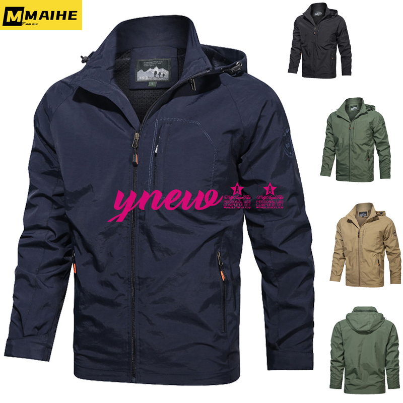 [ynew] Camping Hiking Jacket Men Spring Autumn Outdoor Sports Breathable Coats Climbing Trekking Windbreaker Travel Waterproof Jacket