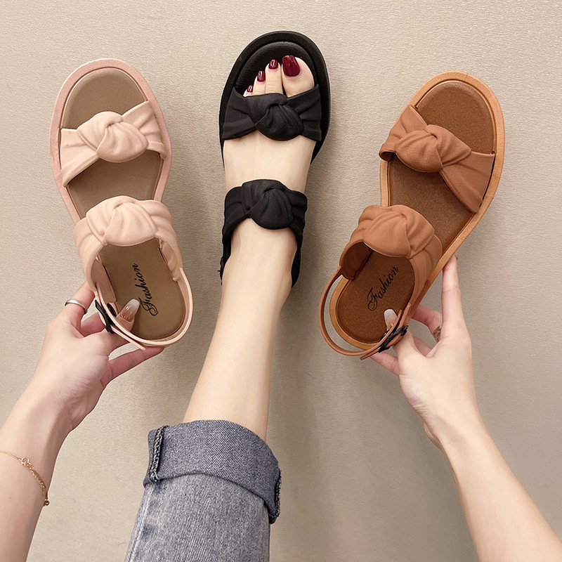 BW Xăng Đan Quai Ngang Nữ Mùa Hè Mẫu Mới 2024 Phong Cách Hàn Quốc Phong Cách Cổ Tích Phong Cách Hàn Quốc Dép Bệt Phong Cách Nghỉ Dưỡng Thường Ngày