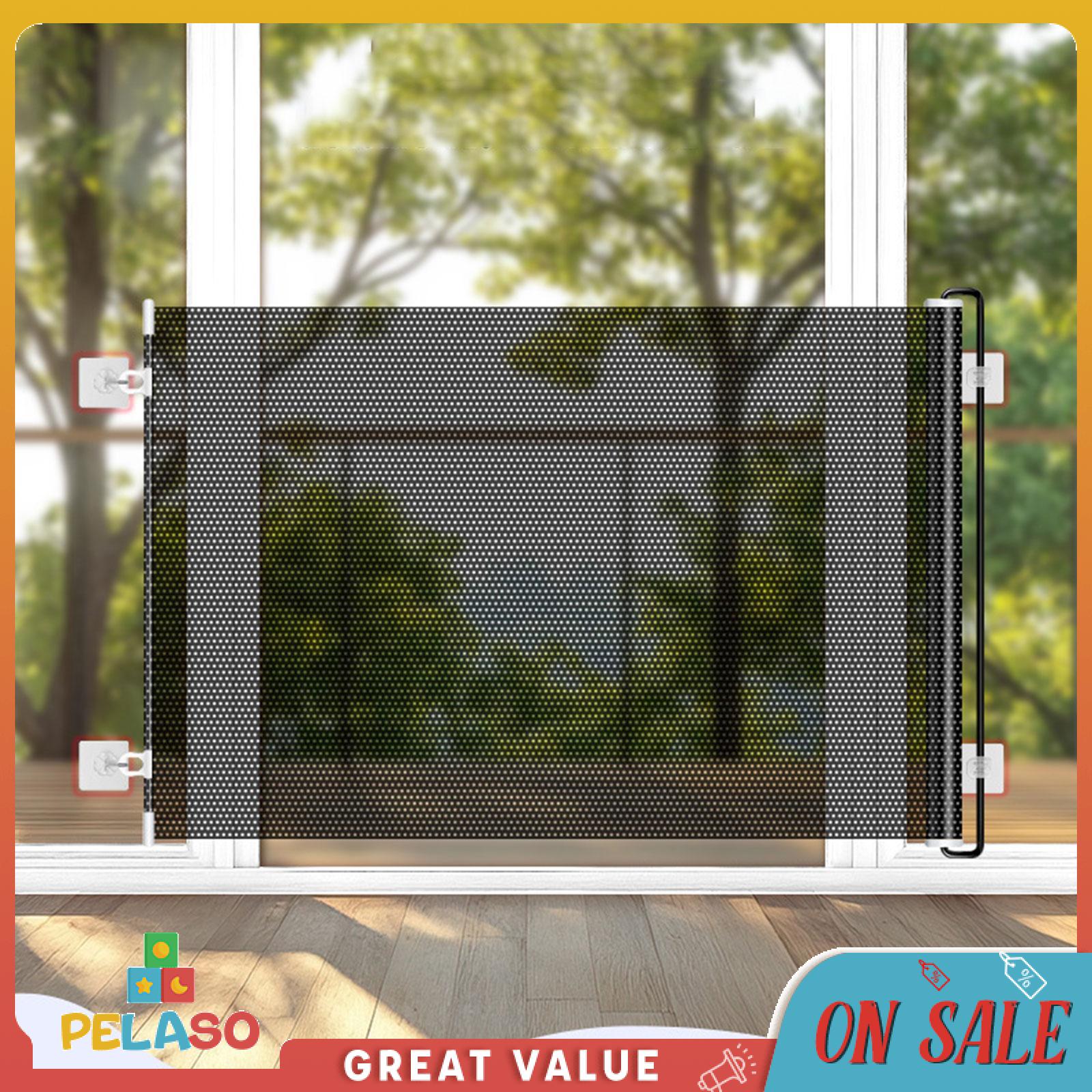 Pelaso họa tiết cún cưng Hàng Rào Màu Đen Có Thể Thu Vào PVC quà tặng cho mẹ Bảo Vệ Bao Vây Mạnh Mẽ Dễ dàng lắp đặt Hàng Rào Cho Ngôi Nhà Ngoài Trời Sàn Cầu Thang