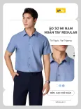 Áo Sơ-mi nam YODY Áo Ngắn Tay nam vạt ngang phom regular, có túi TRA MOSS26A011