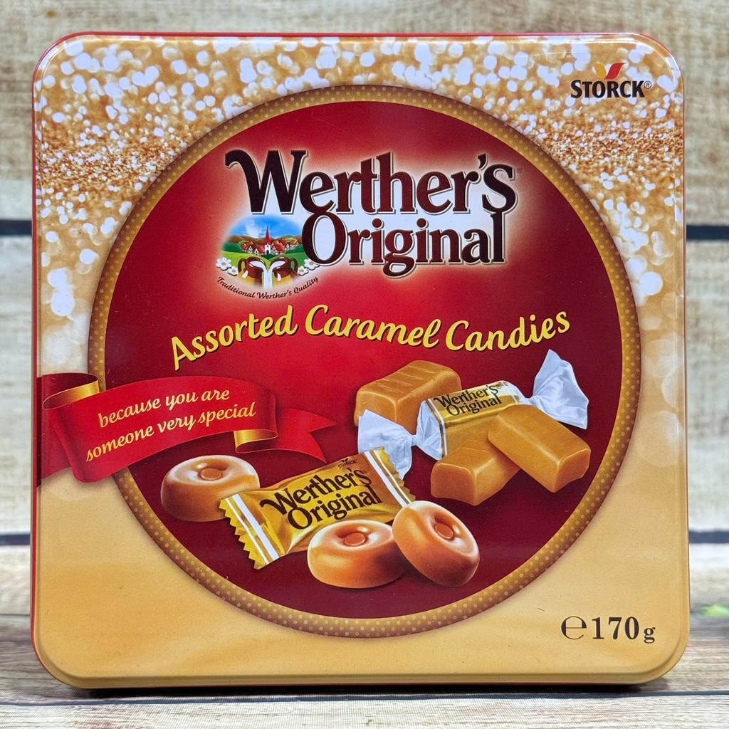 Kẹo Caramel Werther’s Original Assorted 170g Đức – Hộp thiếc kẹo caramel kem & mềm