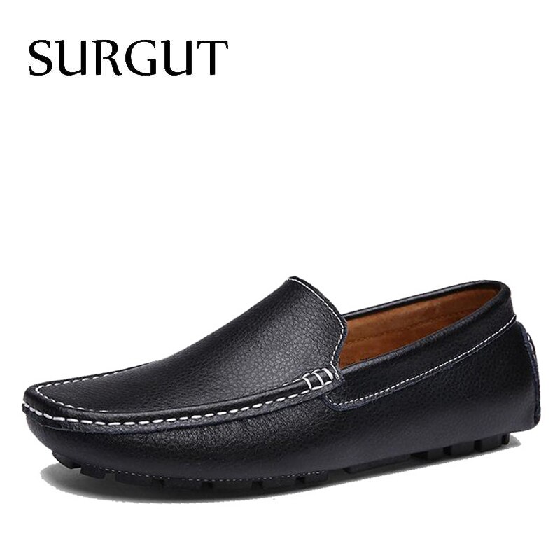 SURGUT Brand New Colors Cow Split Leather Men Flat Shoes Brand Moccasins Men Loafers Driving Shoes Fashion Casual Shoes Hot Sell ราคา 886 บาท*ส่งฟรี