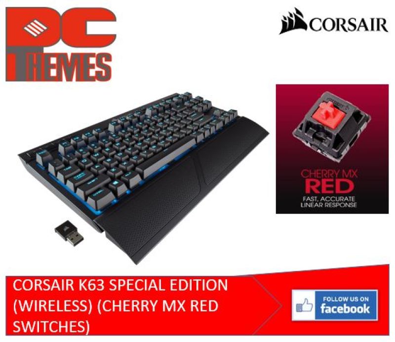 CORSAIR K63 SPECIAL EDITION MECHANICAL GAMING KEYBOARD (WIRELESS) (CHERRY MX RED SWITCHES) (9145050) Singapore