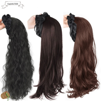 GUJI1817559 Tổng hợp Tóc Giả nửa đầu Đen Nâu Băng đô bện xoắn Tự nhiên Dài Băng đô tóc giả Nữ