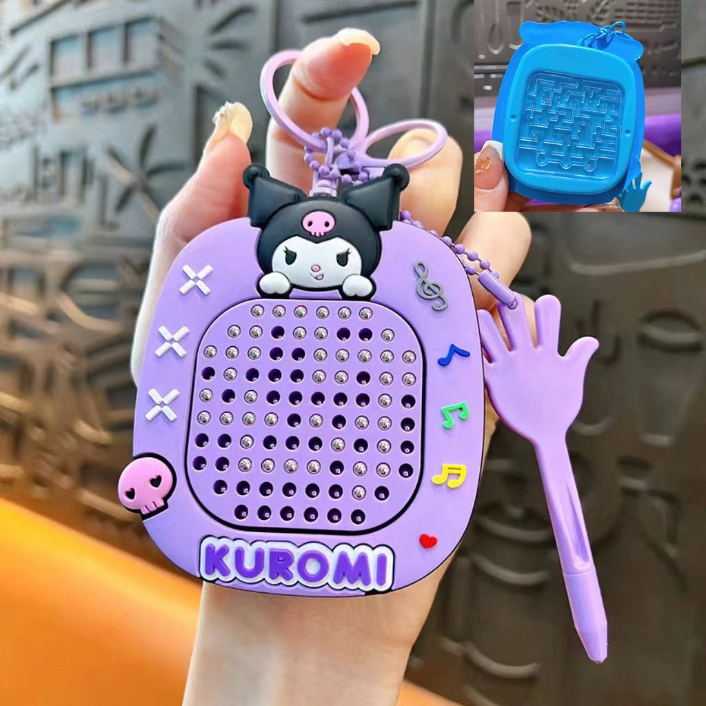 Móc khóa bảng vẽ Kuromi bằng bi nam châm từ tính kèm bút - BIGBA
