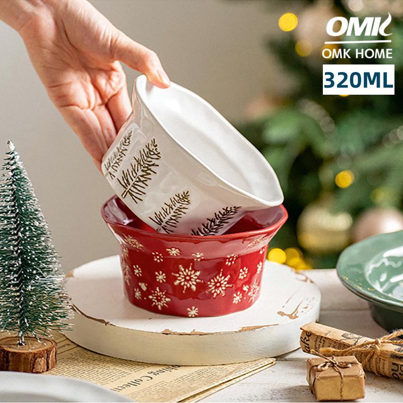 OMK Christmas Ceramic Tableware 5.5 inch Bowl 320ML Christmas Decoration