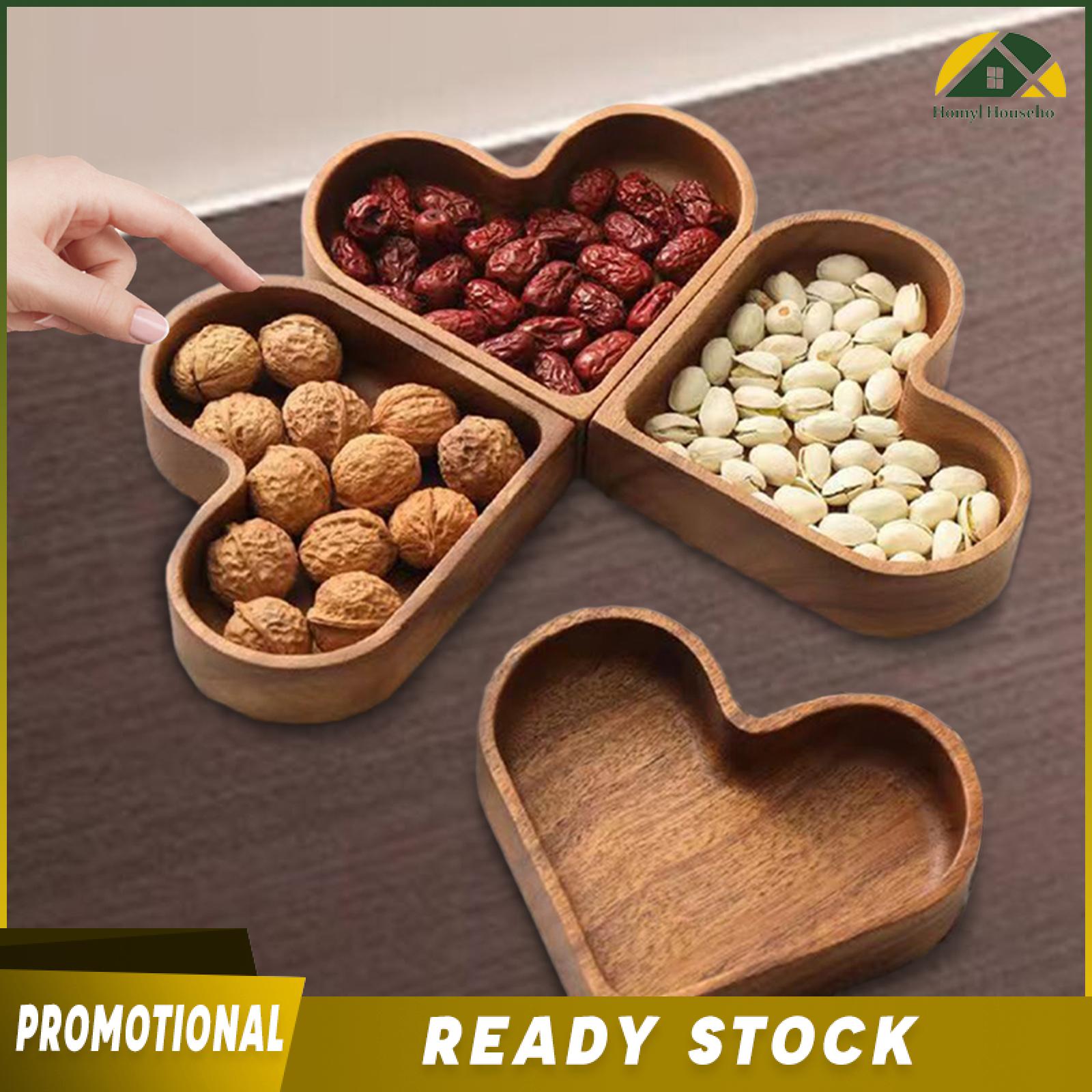 Homyl 4X hình trái tim Khay phục vụ món tráng miệng Platter khay thức ăn trái cây khay đựng đồ ăn nhẹ tô đựng cho bàn tiệc trung tâm nhà bếp nhà