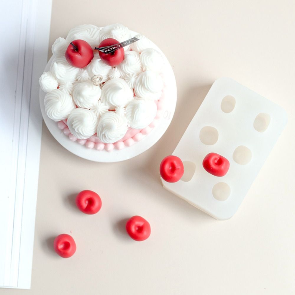 ANGY 3D Bánh Cupcake Hình anh đào Sáng Tạo Silicone Nướng bánh Sugarcraft Khuôn sô cô la Khuôn kẹo Dụng cụ trang trí bánh