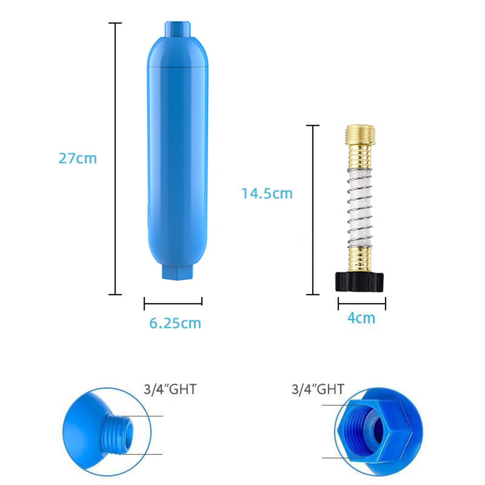 RV Bộ Lọc Nước nội tuyến với bảo vệ ống mềm, lọc nước và bảo vệ ống làm giảm mùi vị xấu, mùi, clo và trầm tích, lý tưởng cho rvs, cắm trại, xe moóc du lịch, thuyền