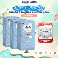 [Combo 3] Tã/Bỉm Quần Aiwibi Tiêu Chuẩn Cho Bé Thoáng Khí Thấm Hút Nhanh - Gói Lớn M/L/XL/XXL
