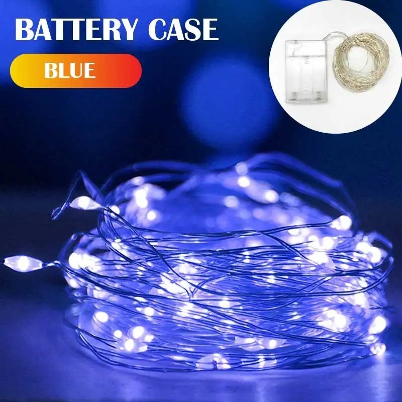 8Color 5M/10M LED Fairy Light 100LED 2mode Lampu led String Light Battery Operated For RAYA Wedding Hari Raya Decoration