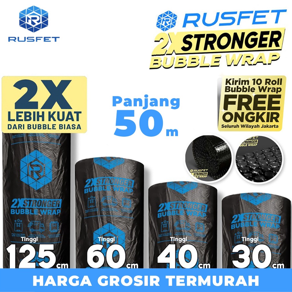 Plastik Bubble Wrap 125cm x 50m DKM Plus Bubblewrap PREMIUM TERMURAH / ROLL