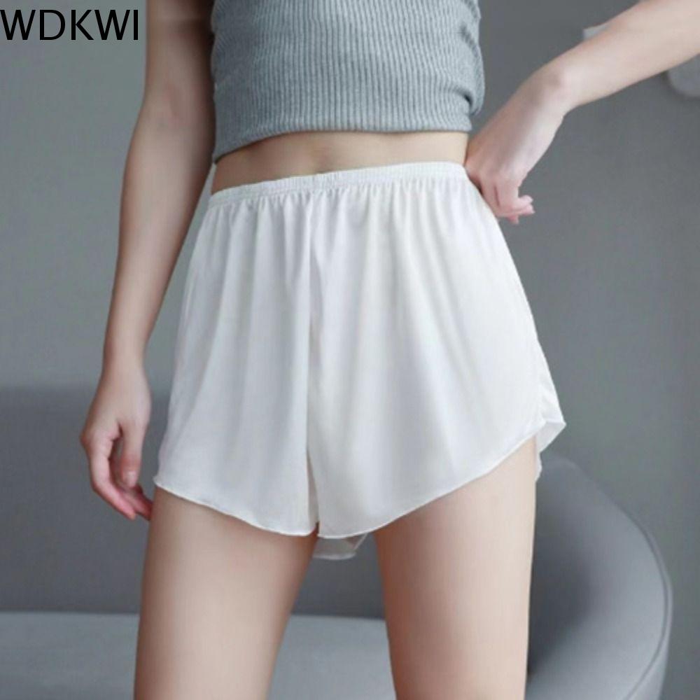 WDKWI Cạp vừa Quần an toàn bằng lụa mát Chống chói Mỏng Quần bảo hộ nữ Thường ngày Quần lót Quần soóc an toàn không đường may Cô Gái