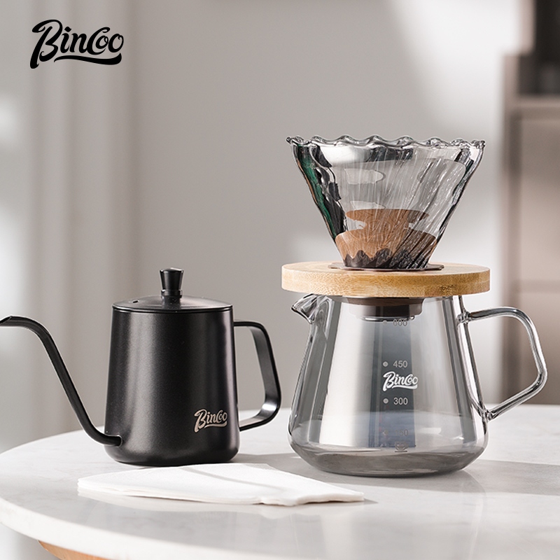 Bincoo Coffee Dripper Set Hand-brewed Coffee Pot Set Sharing Pot 600ml Filter Cup ราคา 283 บาท*ส่งฟรี