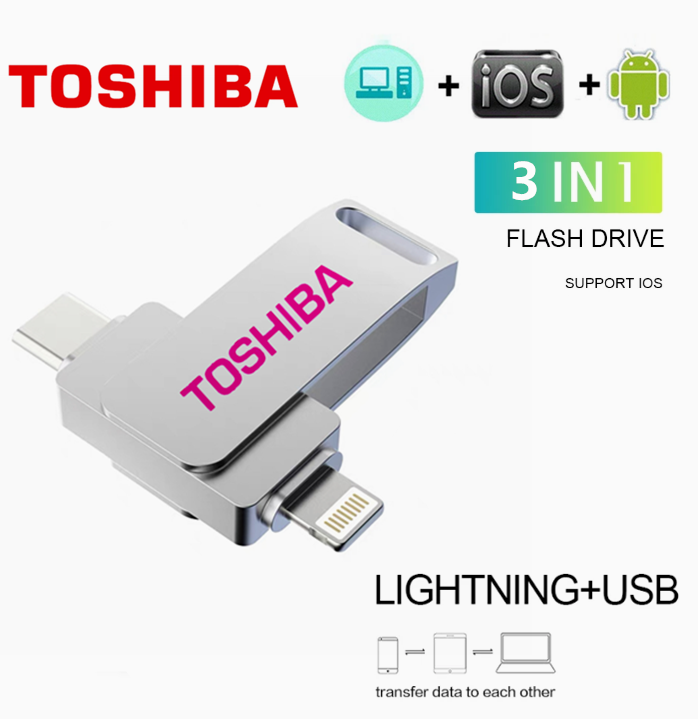 Toshiba usb3.0 ổ đĩa flash 512gb 1tb type-c cho iphone ipad/sét ios lưu trữ bên ngoài thiết bị bộ nhớ flash stick