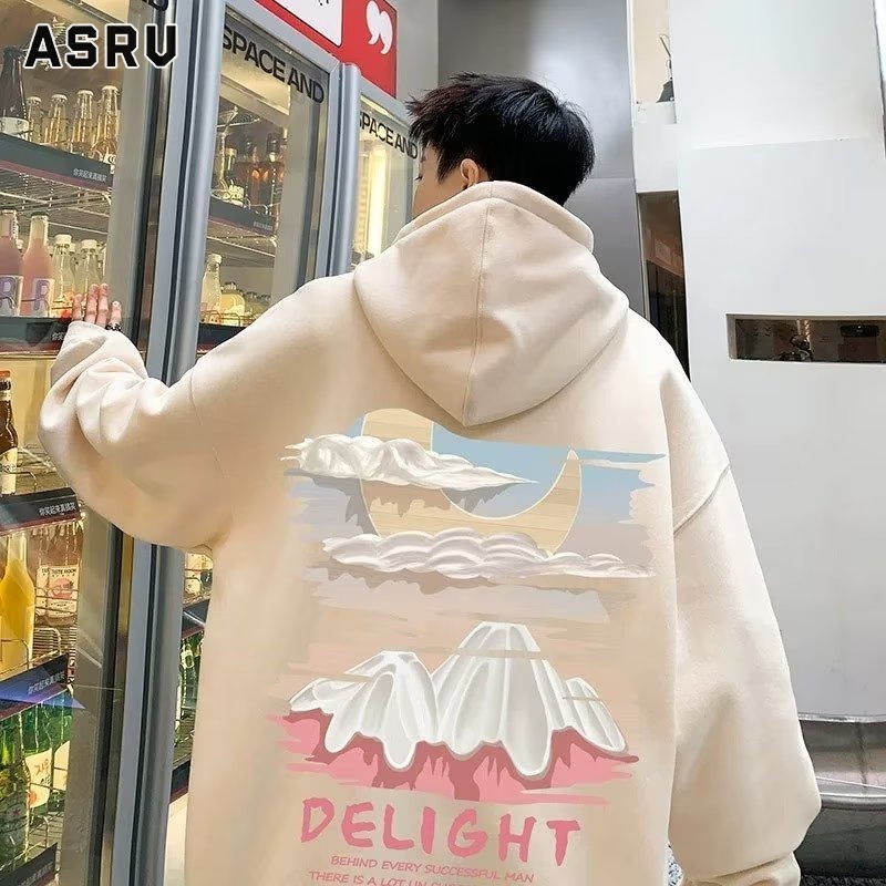 ASRV áo hodie áo khoác hoddie áo hoodie đi học sweater áo thu đông Áo hoodie nam Áo chui đầu thường ngày dáng rộng áo hoodie in họa tiết ba chiều Áo khoác nam sành điệu