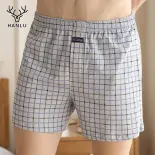 Hanlu Đồ lót nam thoải mái bông đồ lót rộng thoáng khí quần short eo cao boxer tóm tắt quần lửng ngoại cỡ