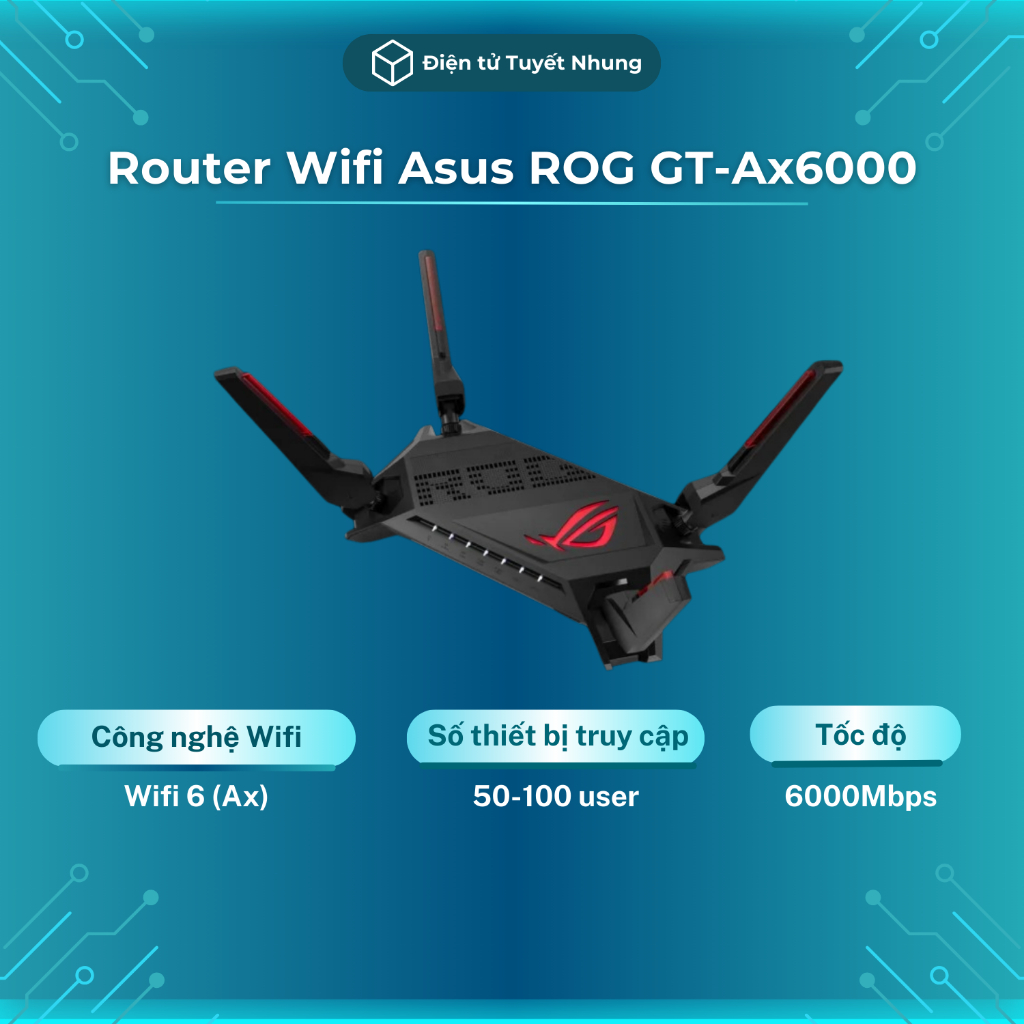 Router Asus ROG GT-Ax6000, Chuyên Game, Có Mesh, Qua Sử Dụng - Router Wifi Chất Lượng Cao, Lỗi 1-1 T
