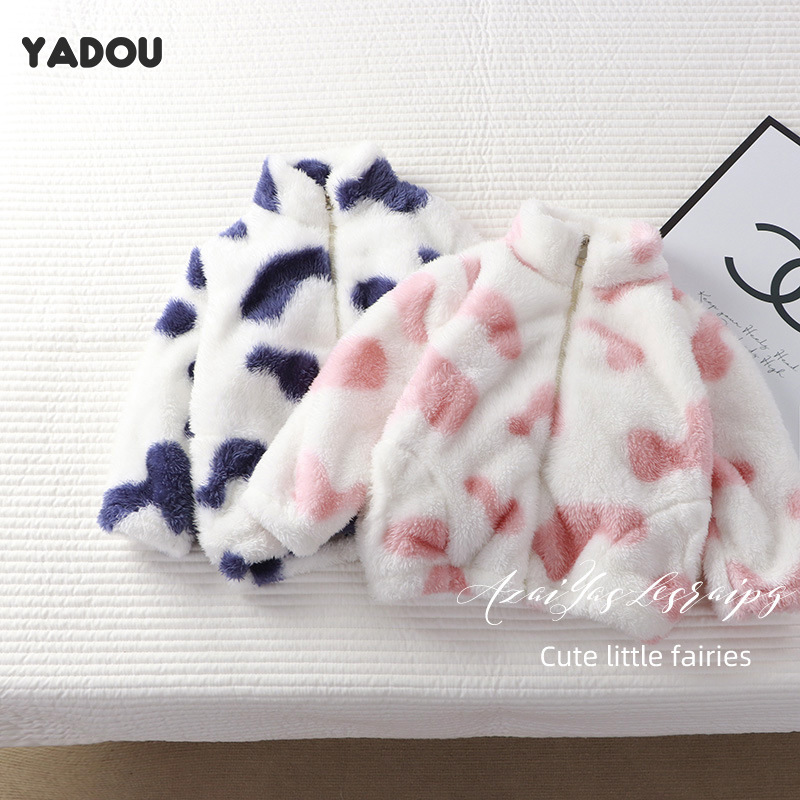 YADOU children's velvet coat Boys and girls fleece padded zip jacket Warm and comfortable ราคา  154 บาท*ส่งฟรี