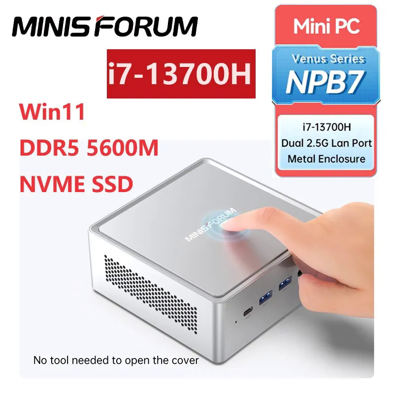 MINISFORUM NPB7 Mini PC Intel Core I7-13700H DDR5 5600Mhz 32GB