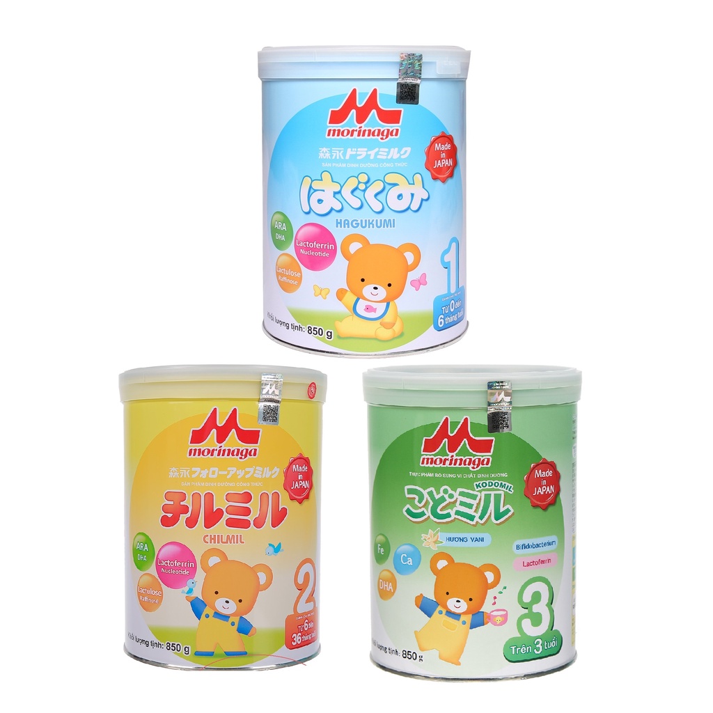 Sữa morinaga số 1,2,3 nhập khẩu 850g mẫu mới
