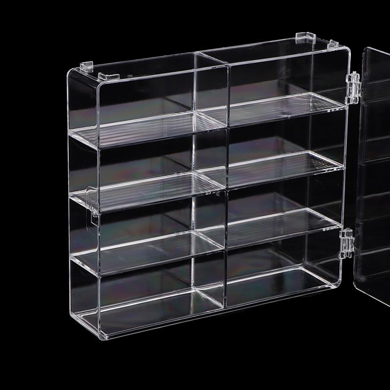 [Fashion] Xe ô tô Diecast lưu trữ Acrylic chống bụi hộp 1:64 cho bánh xe nóng trong suốt hộp hiển thị Xe mô hình đồ chơi tủ giá
