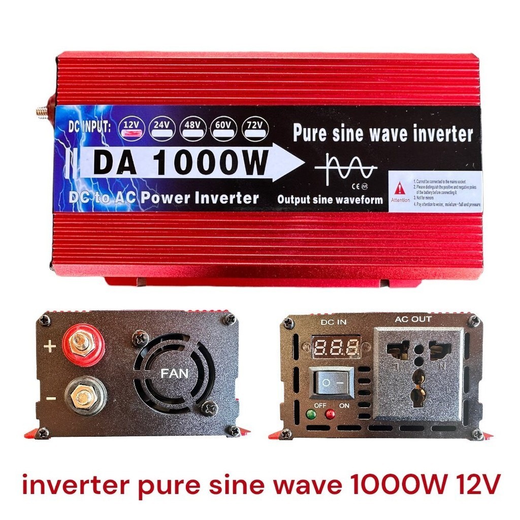 DApower inverter 1000w รุ่น12vTO 220V อินเวอร์เตอร์เพรียวซายเวฟแท้ ตัวแปลงไฟDCเป็น AC ตัวแปลงไฟรถ inverter pure sine wave ราคา 999 บาท*ส่งฟรี