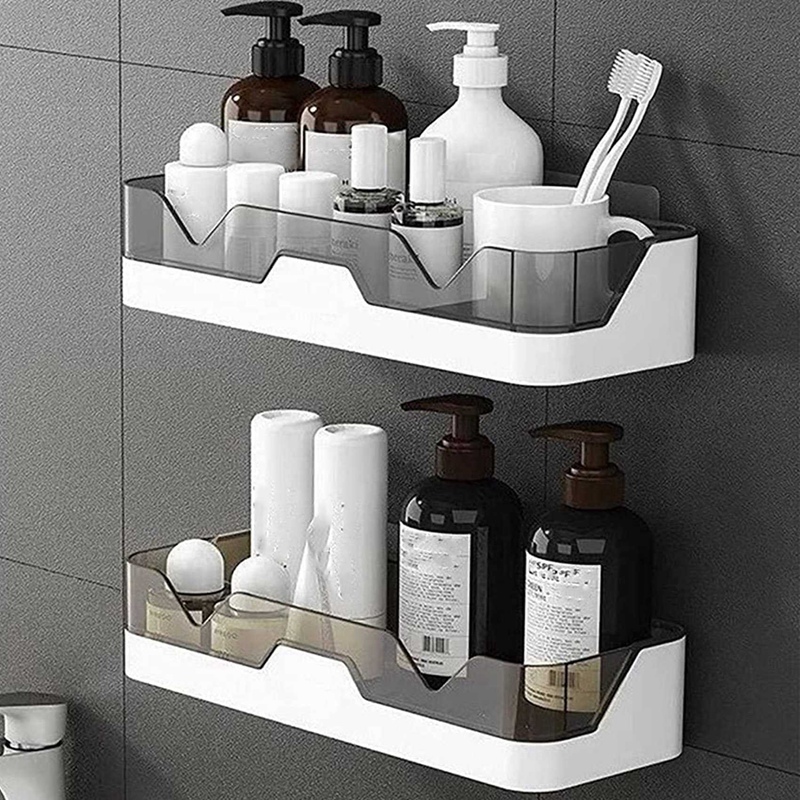 Modern Bathroom Shelf Wall Shelf with 2 shelves and 2 Towel Holders 45 x 26 x 54cm 