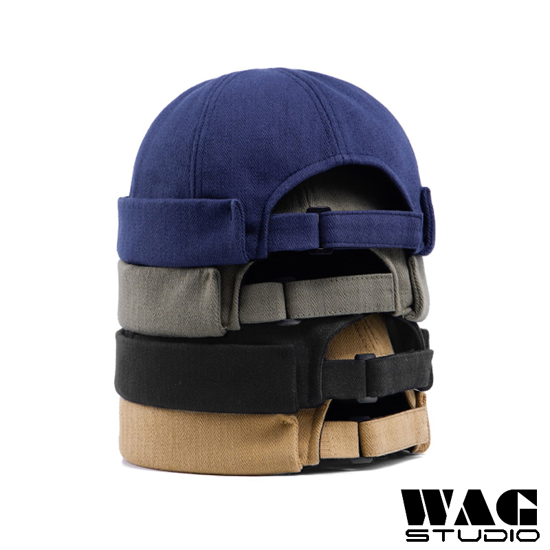 Màu trơn có thể điều chỉnh cotton mikihat mũ thủy thủ cho Nam Nữ Streetwear brimless Docker hat
