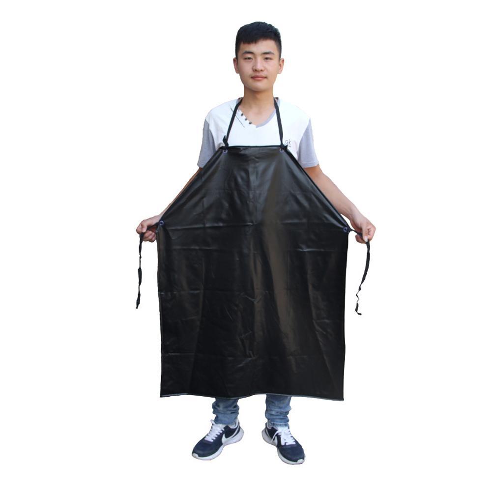 Waterproof Oil Resistant Acid And Alkali Resistant Apron Black And Tendon Cow Leather Red PVC Apron O3D4